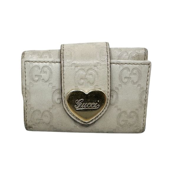 Gucci GG Guccissima Beige & Gold Heart Key Case - Picture 1 of 10